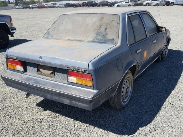 1G1AD69P2EK110175 - 1984 CHEVROLET CAVALIER C BLUE photo 4