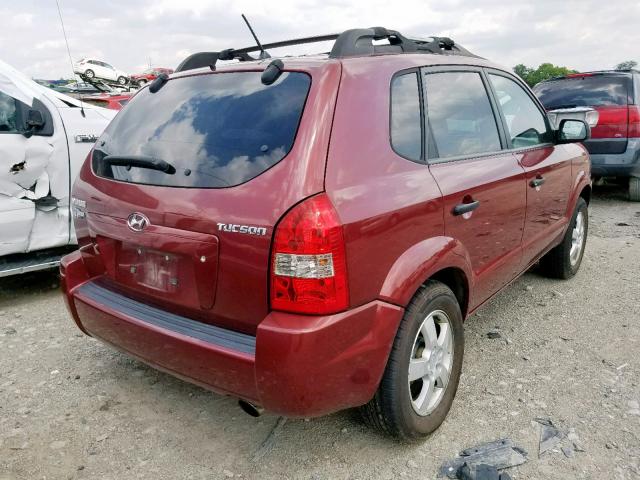 KM8JM12B66U286589 - 2006 HYUNDAI TUCSON GL RED photo 4