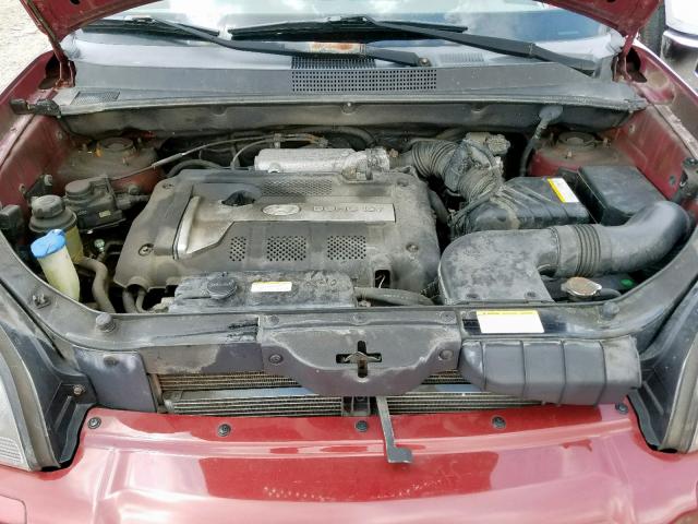 KM8JM12B66U286589 - 2006 HYUNDAI TUCSON GL RED photo 7