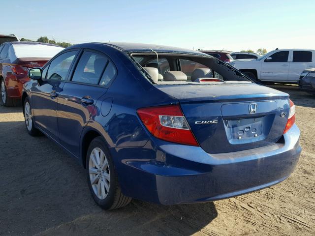 2HGFB2F90CH533408 - 2012 HONDA CIVIC EXL BLUE photo 3