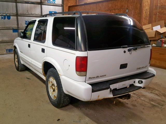 1GNDT13W1Y2251518 - 2000 CHEVROLET BLAZER WHITE photo 3