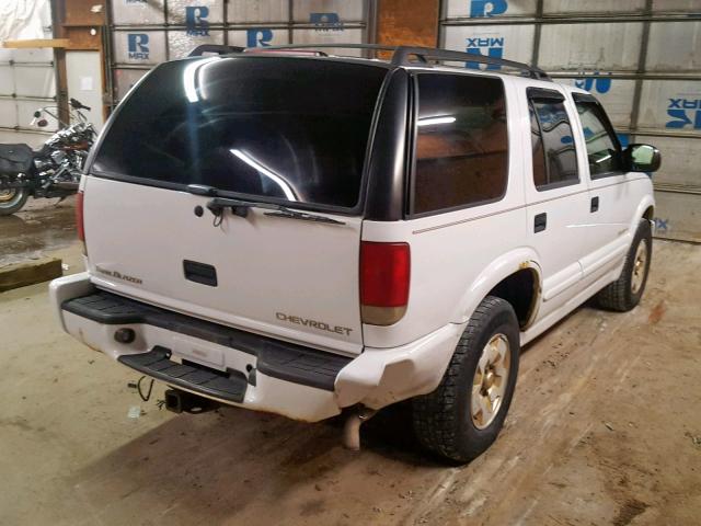 1GNDT13W1Y2251518 - 2000 CHEVROLET BLAZER WHITE photo 4