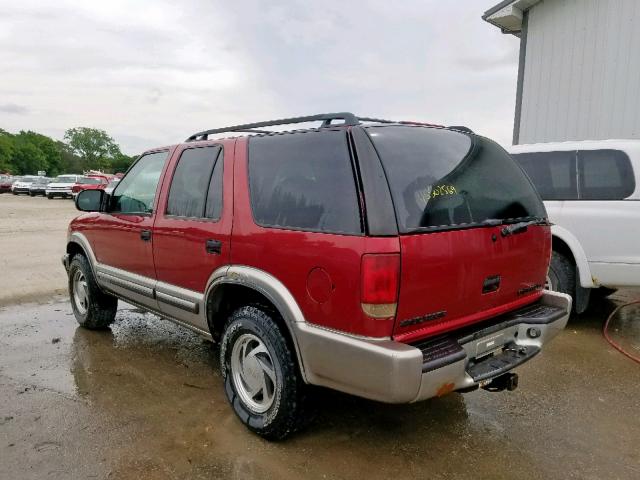 1GNDT13W1Y2168199 - 2000 CHEVROLET BLAZER RED photo 3