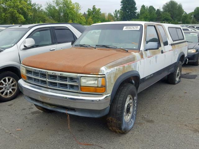 1B7GG23X2PS149457 - 1993 DODGE DAKOTA WHITE photo 2