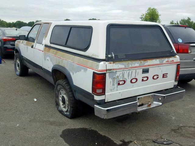 1B7GG23X2PS149457 - 1993 DODGE DAKOTA WHITE photo 3