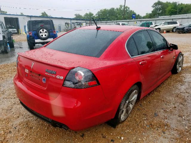 6G2EC57Y89L300779 - 2009 PONTIAC G8 GT RED photo 4