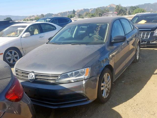 3VW2K7AJ6FM351713 - 2015 VOLKSWAGEN JETTA BASE GRAY photo 2