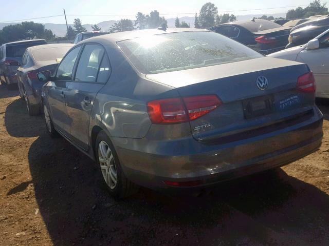 3VW2K7AJ6FM351713 - 2015 VOLKSWAGEN JETTA BASE GRAY photo 3