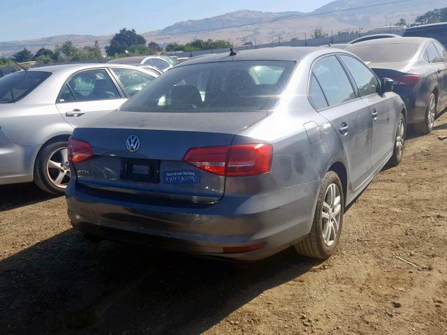 3VW2K7AJ6FM351713 - 2015 VOLKSWAGEN JETTA BASE GRAY photo 4