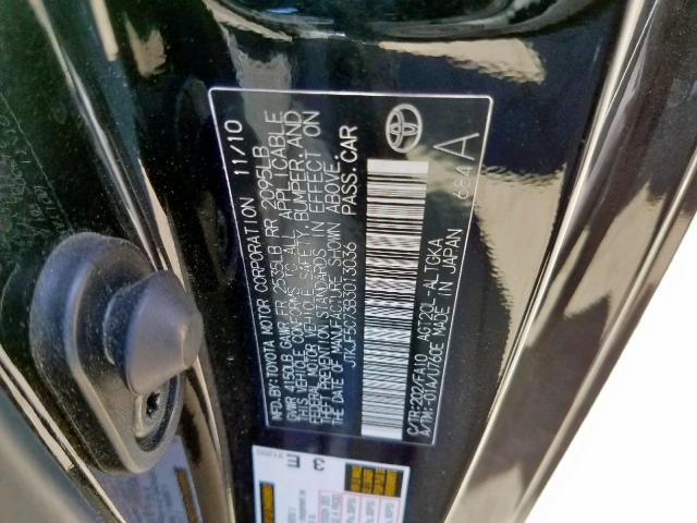 JTKJF5C73B3013036 - 2011 TOYOTA SCION TC შავი ფოტო 10