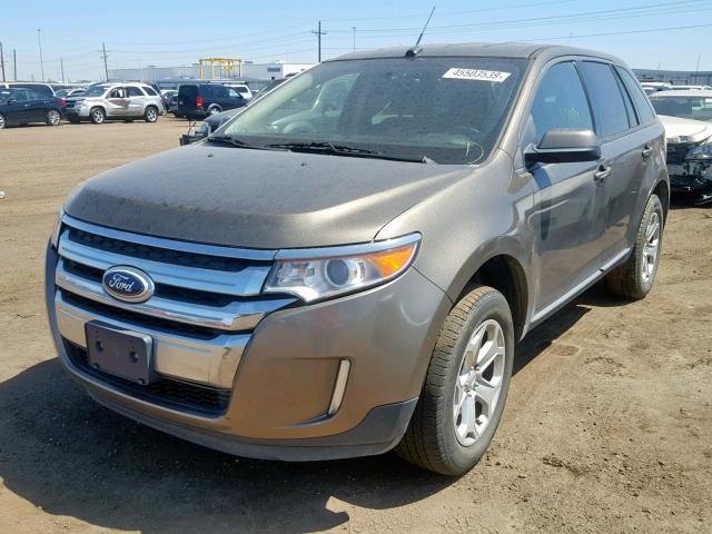 2FMDK4JC5EBA95782 - 2014 FORD EDGE SEL BEIGE photo 2