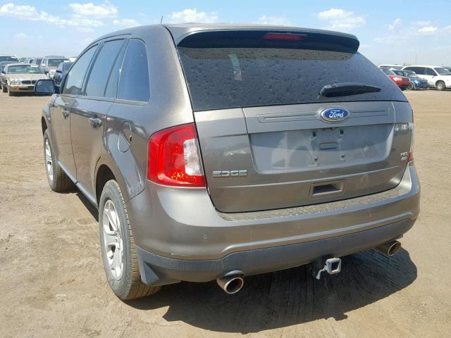 2FMDK4JC5EBA95782 - 2014 FORD EDGE SEL BEIGE photo 3