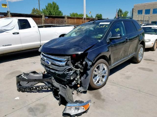 2FMDK4JC1DBA52037 - 2013 FORD EDGE SEL BLACK photo 2