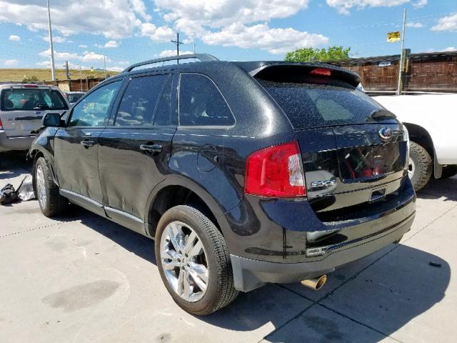 2FMDK4JC1DBA52037 - 2013 FORD EDGE SEL BLACK photo 3