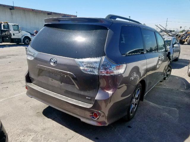 5TDXZ3DC6HS850718 - 2017 TOYOTA SIENNA SE GRAY photo 4