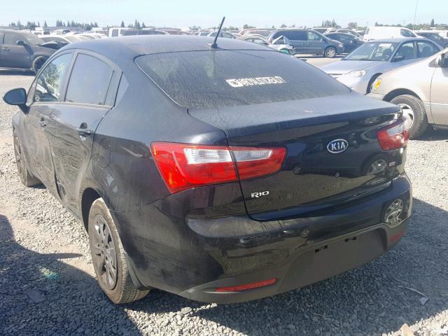 KNADM4A39C6090477 - 2012 KIA RIO LX BLACK photo 3