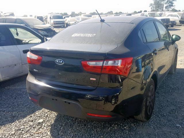 KNADM4A39C6090477 - 2012 KIA RIO LX BLACK photo 4