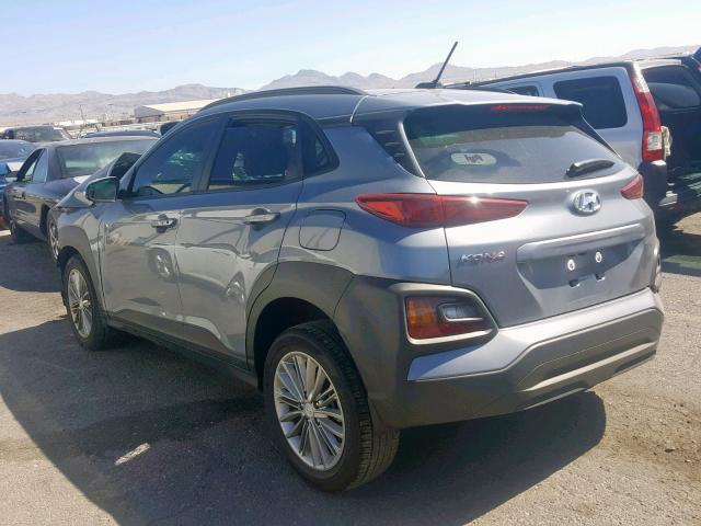 KM8K62AA6JU180407 - 2018 HYUNDAI KONA SEL GRAY photo 3