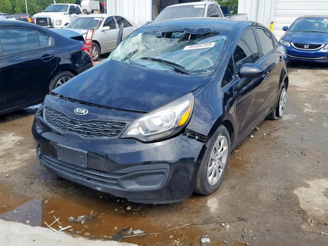 KNADM4A38D6257512 - 2013 KIA RIO LX BLACK photo 2