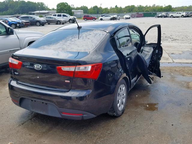 KNADM4A38D6257512 - 2013 KIA RIO LX BLACK photo 4