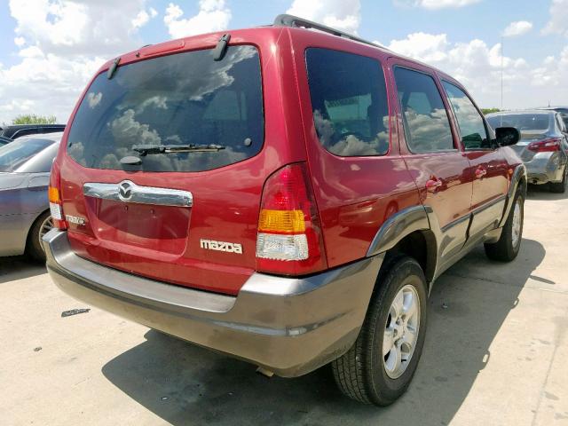 4F2YZ04154KM17393 - 2004 MAZDA TRIBUTE LX RED photo 4