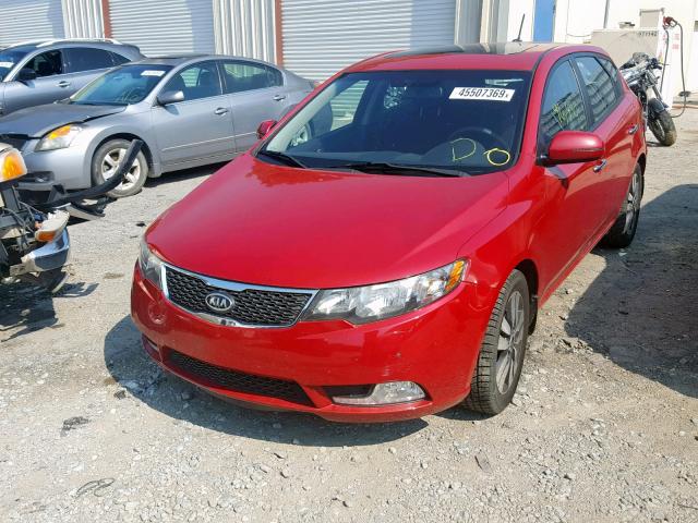 KNAFU5A22D5694515 - 2013 KIA FORTE EX RED photo 2