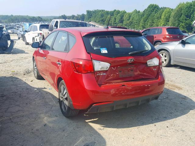 KNAFU5A22D5694515 - 2013 KIA FORTE EX RED photo 3