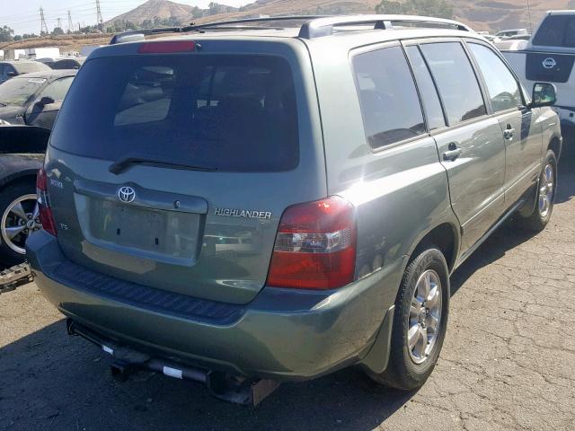 JTEDP21A240037083 - 2004 TOYOTA HIGHLANDER GREEN photo 4