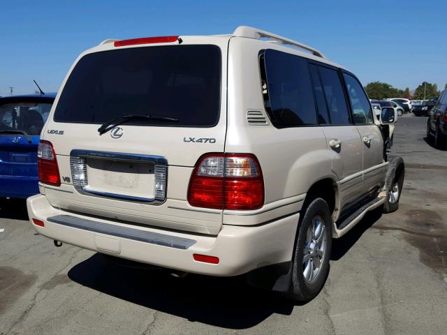 JTJHT00W843536498 - 2004 LEXUS LX 470 CREAM photo 4