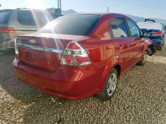 KL1TD5DEXBB201357 - 2011 CHEVROLET AVEO LS RED photo 4