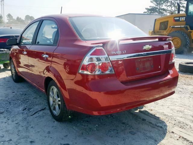 KL1TG56E39B385152 - 2009 CHEVROLET AVEO LT RED photo 3