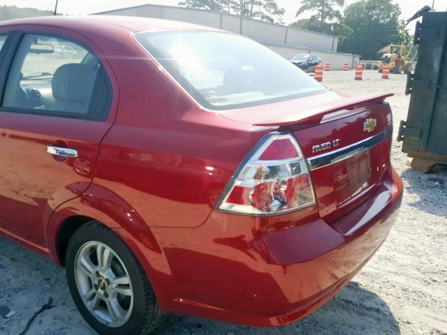 KL1TG56E39B385152 - 2009 CHEVROLET AVEO LT RED photo 9