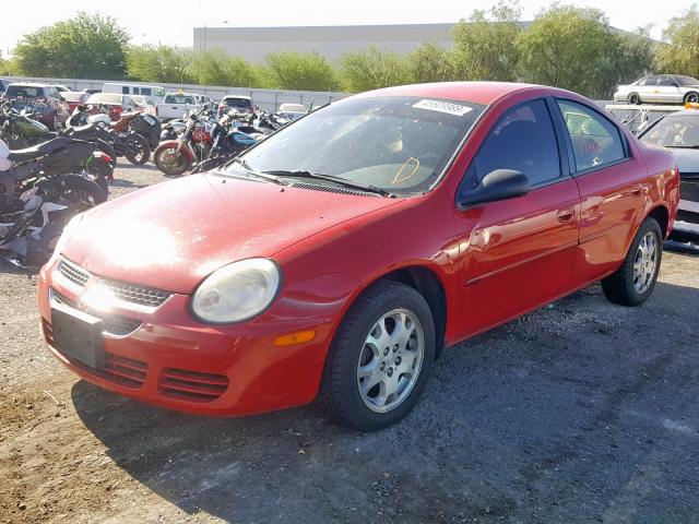 1B3ES56C14D603375 - 2004 DODGE NEON SXT RED photo 2