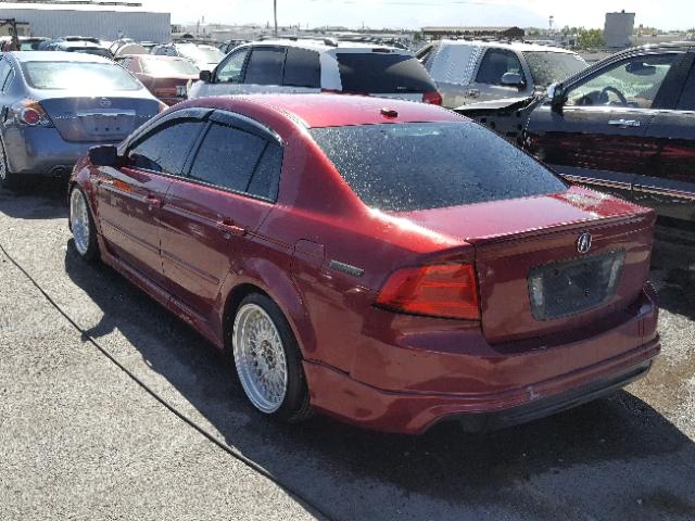 19UUA66274A020855 - 2004 ACURA TL BURGUNDY photo 3