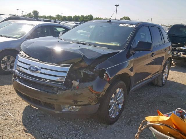 2FMDK38C27BB30264 - 2007 FORD EDGE SEL BLACK photo 2