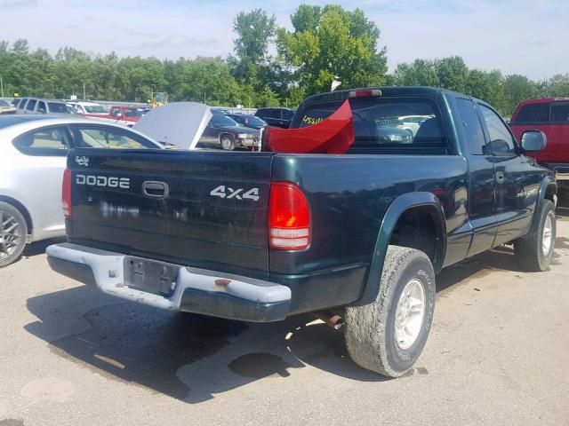 1B7GG22Y9XS206506 - 1999 DODGE DAKOTA GREEN photo 4