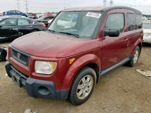 5J6YH18776L005748 - 2006 HONDA ELEMENT EX RED photo 2