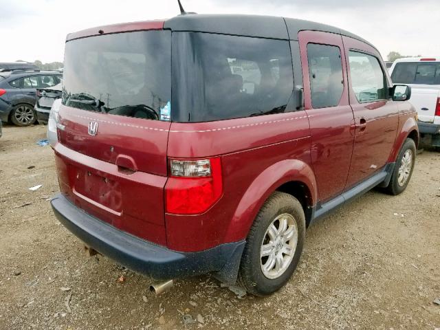 5J6YH18776L005748 - 2006 HONDA ELEMENT EX RED photo 4