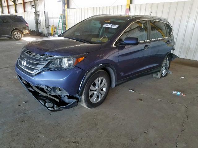 5J6RM4H7XEL092982 - 2014 HONDA CR-V EXL BLUE photo 2