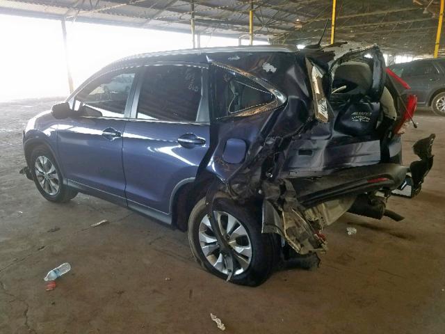 5J6RM4H7XEL092982 - 2014 HONDA CR-V EXL BLUE photo 3