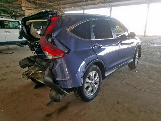 5J6RM4H7XEL092982 - 2014 HONDA CR-V EXL BLUE photo 4