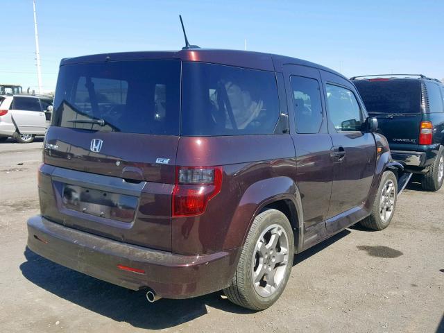 5J6YH1H92AL000550 - 2010 HONDA ELEMENT SC BURGUNDY photo 4