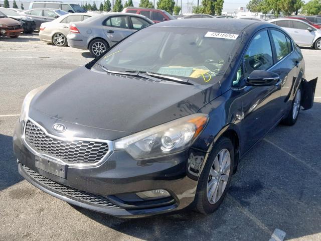 KNAFX4A87E5071415 - 2014 KIA FORTE EX BLACK photo 2