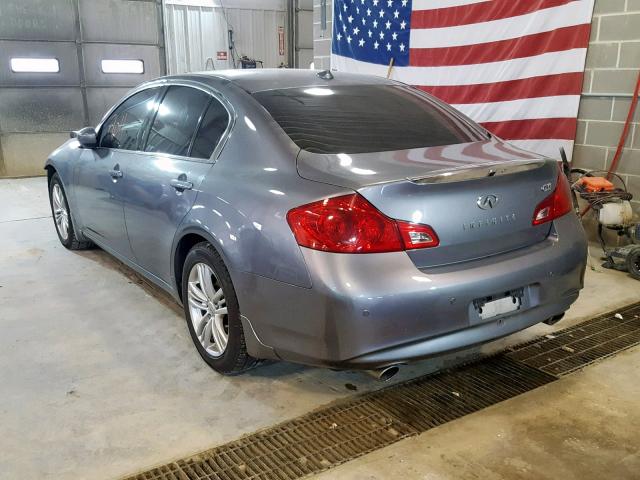 JN1CV6AP9DM720928 - 2013 INFINITI G37 BASE GRAY photo 3