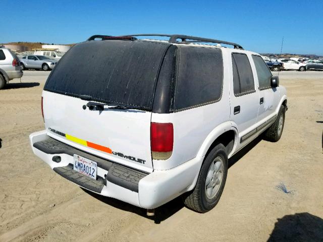 1GNDT13W41K129497 - 2001 CHEVROLET BLAZER WHITE photo 4