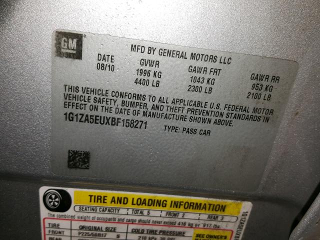 1G1ZA5EUXBF158271 - 2011 CHEVROLET MALIBU LS Gümüş foto 7