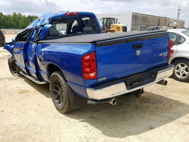 1D7HU182X7S170812 - 2007 DODGE RAM 1500 S BLUE photo 3