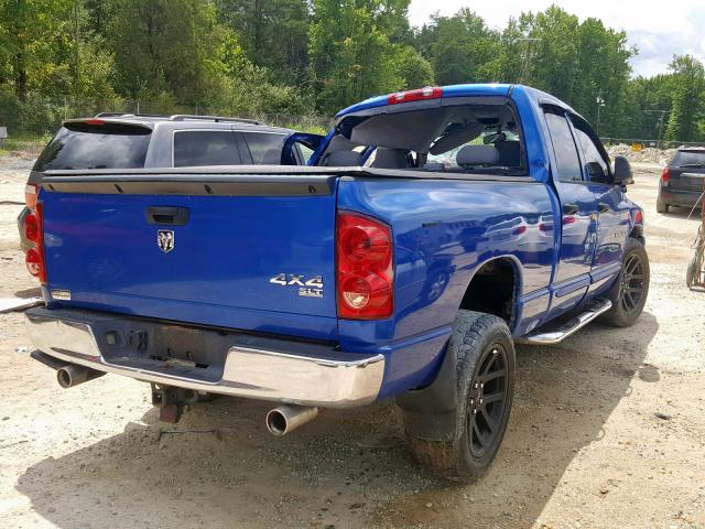 1D7HU182X7S170812 - 2007 DODGE RAM 1500 S BLUE photo 4