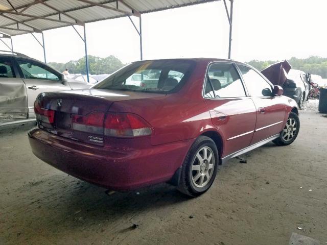 1HGCG56732A016461 - 2002 HONDA ACCORD SE BURGUNDY photo 4