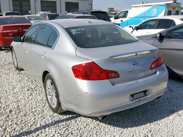 JN1CV6AP6BM505908 - 2011 INFINITI G37 BASE SILVER photo 3